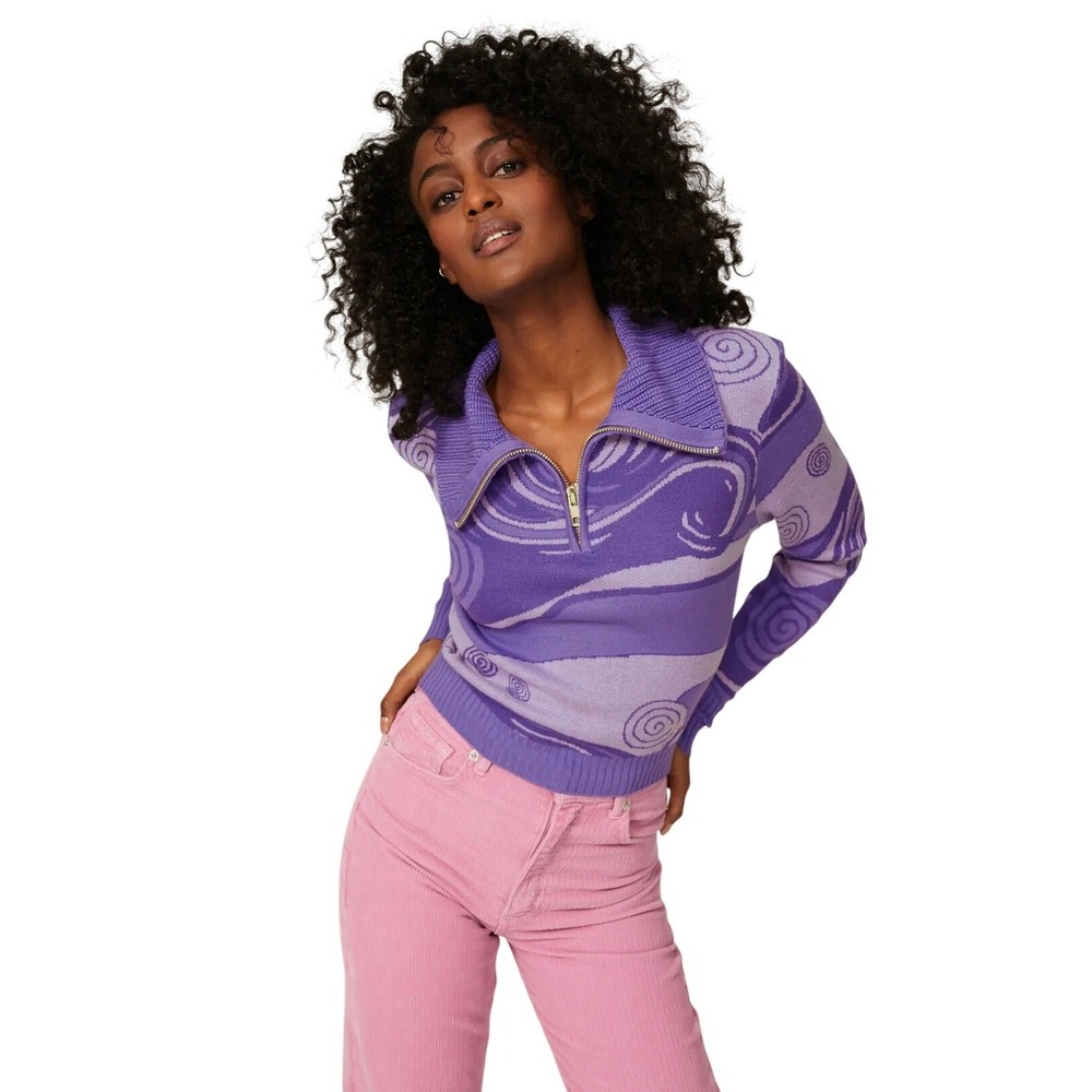 House of Sunny Indigo Skies Sweater Tracksuit Pullover Sz 8 Lightweight Knit RTR